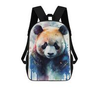 sinyumoney Colorful Panda Watercolor Art Print Kids School Backpack 3D Printed Backpacks Fashion School Bag Rucksacks for Boys Elementary And Middle School Students 17inch