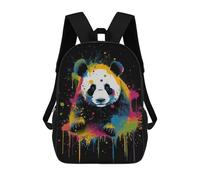 sinyumoney Colorful Panda With Drips Backpack School Lightweight Schoolbag Dayback Bookbag College for Men/Women 17inch