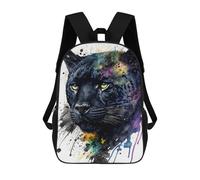 sinyumoney Colorful Panther Portrait Art Print Backpack School Bag Large School Backpack for Boys for Camping Outdoor Adventures And Daily Travel 17inch