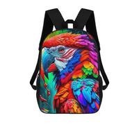 sinyumoney Colorful Parrot Art Print-4 Rucksack Lightweight Casual Daypack School Backpacks for Teenage Girls Boys Women Men 17inch