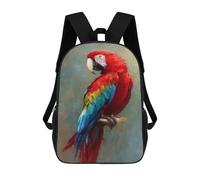 sinyumoney Colorful Parrot Art Print Backpack School Bag Lightweight Casual Daypack School Backpacks for Teenage Girls Boys Women Men 17inch