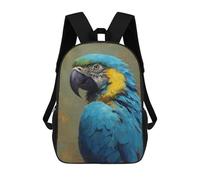 sinyumoney Colorful Parrot Artwork -1 Backpack Cartoon Plush Bag, 3D Backpack for Kids School Bag Birthday Gift Idea for Boys And Girls 17inch