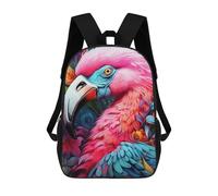 sinyumoney Colorful Parrot in Flowers Backpack School Fashion Stationery Backpack Waterproof Casual Daypacks for Men, Women & Teenage Boys 17inch