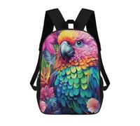 sinyumoney Colorful Parrot in Flowers School Backpack Work Business College School for Campus Outdoor Travel Sports 17inch