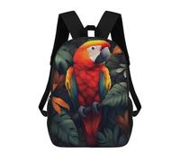 sinyumoney Colorful Parrot in Tropical Foliage Backpack School Bag School Secondary High School College Backpack Travel for Teenage Girls Boys Women Men 17inch