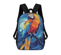 sinyumoney Colorful Parrot on Branch Digital Art Backpack School Backpack Kids School Bag Large Capacity Kids Backpack for School Rucksack 3D Book Bag Gifts for Kids 17inch