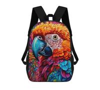 sinyumoney Colorful Parrot Portrait -1 School Bags Rucksack Casual Daypacks School Work Travel Bag for Men, Women & Teenage Boys 17inch