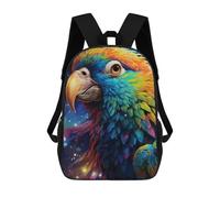 sinyumoney Colorful Parrot Portrait-3 School Bag 3D Printed Children's School Backpack Casual Fashion Travel Backpacks for Kids School Students 17inch
