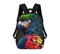 sinyumoney Colorful Parrot Portrait Backpacks Kids School Backpack School Bag 3D Printed School Bag for Boys Elementary And Middle School Students 17inch