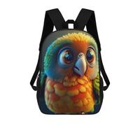 sinyumoney Colorful Parrot Portrait Backpacks Kids Student Schoolbag,3D Printed Backpacks,Elementary And Middle School Students Backpacks for Boys Girls 17inch