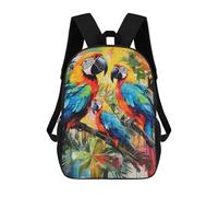 sinyumoney Colorful Parrots in Art -1 School Backpack Work Business College School for Campus Outdoor Travel Sports 17inch