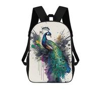 sinyumoney Colorful Peacock Art Print-8 Backpack Cartoon Plush Bag, 3D Backpack for Kids School Bag Birthday Gift Idea for Boys And Girls 17inch