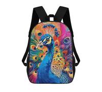 sinyumoney Colorful Peacock Art Print School Bags Computer Rucksack for School/Work/Travel for Camping Outdoor Adventures And Daily Travel 17inch