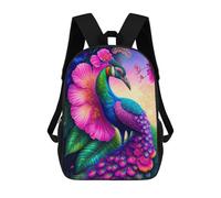 sinyumoney Colorful Peacock Artwork-1 Rucksack Daypacks Business Backpack Water Resistant Bookbag for Girl, Teen Girls 17inch