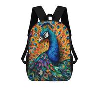 sinyumoney Colorful Peacock Artwork-11 School Backpack Computer Rucksack for School/Work/Travel for School/Work/Travel 17inch