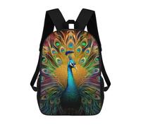 sinyumoney Colorful Peacock Artwork-22 School Bags Daypacks Business Backpack Water Resistant Bookbag for Men, Women & Teenage Boys 17inch