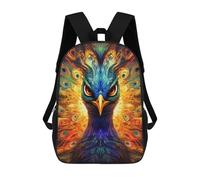 sinyumoney Colorful Peacock Artwork-7 Kids Backpack,School Backpack Kids School Bag 3D Printed Cartoon Large Capacity Backpack for Kids Boys And Girls 17inch
