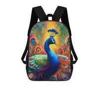 sinyumoney Colorful Peacock Artwork-8 Rucksack School Secondary High School College Backpack Travel for Camping Outdoor Adventures And Daily Travel 17inch