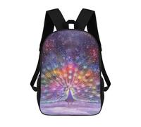sinyumoney Colorful Peacock Displaying Feathers School Backpack Large School Backpack for Boys for Campus Outdoor Travel Sports 17inch