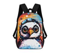 sinyumoney Colorful Penguin Art Print-1 Children's Backpacks School Backpack 3D Printed for Kids Travel Rucksacks Book Bags Kids 17inch School Bag