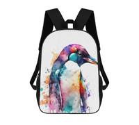 sinyumoney Colorful Penguin Art Print School Backpack Water Resistant School Bag Business Backpack for Boys/Girls/Teenagers 17inch