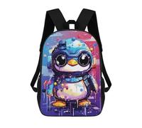 sinyumoney Colorful Penguin Artwork Children's Backpacks 17inch School Backpack 3D Printed Bag Bookbag for Kids Travel Rucksacks Boy Girl Book Bags Kids School Bag