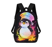 sinyumoney Colorful Penguin Chef School Backpack Work Laptop Backpack Rucksack Bag for Teenage Girls Boys Women Men 17inch