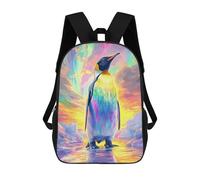 sinyumoney Colorful Penguin in Arctic Landscape Backpacks Kids School Backpack School Bag 3D Printed School Bag for Boys Elementary And Middle School Students 17inch