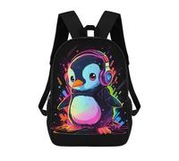 sinyumoney Colorful Penguin Music Backpack School Bag Water Resistant Computer Rucksack for Teenage Girls Boys Women Men 17inch