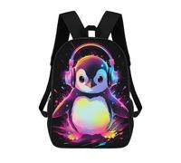 sinyumoney Colorful Penguin School Backpack Water Resistant Travel Backpack Computer Bag for School/Work/Travel 17inch