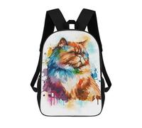 sinyumoney Colorful Persian Cat Art Rucksack Daypacks Business Backpack Water Resistant Bookbag for Girl, Teen Girls 17inch