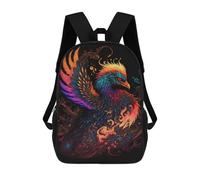 sinyumoney Colorful Phoenix Art Print Children's Backpacks School Backpack 3D Printed for Kids Travel Rucksacks Book Bags Kids 17inch School Bag