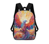 sinyumoney Colorful Phoenix Artwork -1 Backpack School Backpack Kids School Bag Large Capacity Kids Backpack for School Rucksack 3D Book Bag Gifts for Kids 17inch