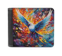 sinyumoney Colorful Phoenix Painting 3D Print Wallet Safe Protection Card RFID Blocking Banknote Compartments Fashion Slim Leather Wallet 11.7cm*9.5cm