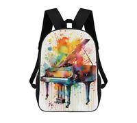sinyumoney Colorful Piano Art Print 3D Printed Children's School Backpack for Kids High Capacity Travel Rucksacks Book Bags Kids School Bag Back Pack 17inch