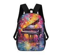 sinyumoney Colorful Piano Keyboard School Bag Bookbag 3D Printed Children's Backpacks for Kids Boy Girl Book Bags Kids School Bag Travel Rucksacks 17inch