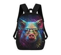 sinyumoney Colorful Pig Art Print-2 School Backpack Water Resistant School Bag Business Backpack for Men/Women 17inch
