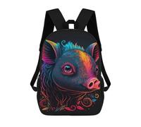 sinyumoney Colorful Pig Art Print-3 School Bags Computer Rucksack for School/Work/Travel for Camping Outdoor Adventures And Daily Travel 17inch