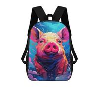 sinyumoney Colorful Pig Art Print-3 School Bags Computer Rucksack for School/Work/Travel for Camping Outdoor Adventures And Daily Travel 17inch