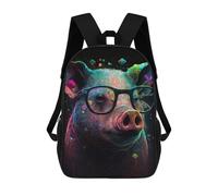 sinyumoney Colorful Pig Art Print-4 Backpack School Computer Rucksack for School/Work/Travel- Perfect for Travel, Work And Daily Use 17inch