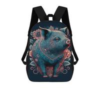 sinyumoney Colorful Pig Art Print Backpacks 3D Printed 17inch Kids School Backpack Outdoor Casual Daypack Casual Travel Bags for Middle School Students