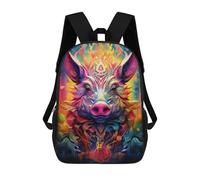 sinyumoney Colorful Pig Portrait Artwork Backpack School Water Resistant Computer Rucksack for Men/Women 17inch