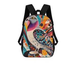 sinyumoney Colorful Pigeon Art Pigeon - Urban Elegance in Color Children's Backpacks School Backpack 3D Printed for Kids Travel Rucksacks Book Bags Kids 17inch School Bag