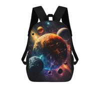 sinyumoney Colorful Planets in Space Kids School Backpack School Bag 3D Printed School Bag for Boys Elementary And Middle School Students 17inch