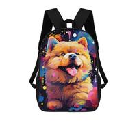 sinyumoney Colorful Pomeranian Art Print Backpack School Bag Business Durable Laptop Bag for Boys/Girls/Teenagers 17inch