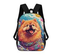 sinyumoney Colorful Pomeranian Art Print School Backpack Fashion Stationery Backpack Waterproof Casual Daypacks for Camping Outdoor Adventures And Daily Travel 17inch