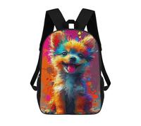 sinyumoney Colorful Pomeranian Painting School Backpack Water Resistant School Bag Business Backpack for Men/Women 17inch
