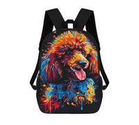 sinyumoney Colorful Poodle Art Print-3 School Bags Lightweight Schoolbag Dayback Bookbag College for Boys/Girls/Teenagers 17inch