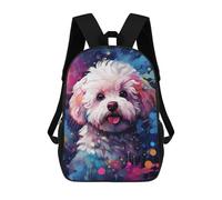 sinyumoney Colorful Poodle Art Print 3D Printed 17inch School Bag Children's School Backpack Travel Backpacks Casual Fashion Bag for Kids School Students