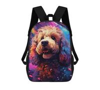sinyumoney Colorful Poodle Portrait Backpack School Bag Business Durable Laptop Bag for Campus Outdoor Travel Sports 17inch